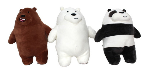 Set De 3 Osos Escandaloso Pardo Polar  Y Panda (24cm Aprox)
