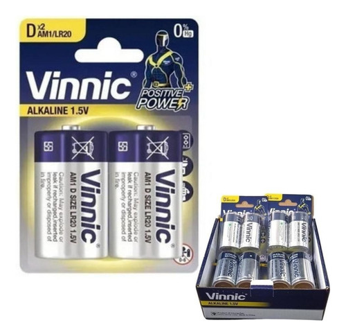 Pack X16 Pilas Alcalinas D  1.5v Original De Vinnic