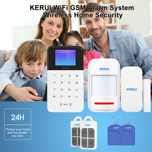 Mb1 Alarme Kerui Wifi Gsm Com Pir E Sensores De Porta,