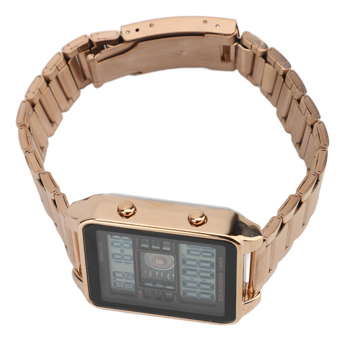 Reloj Digital De Acero Inoxidable Para Hombre Con Función De