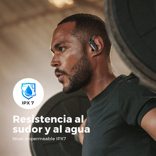 Imagen 8 de 10 de Auriculares Inalámbricos Deportivos S5 Soundpeats Negro - Bluetooth 5.0, Aletas de sujeción, Control táctil, 20 horas de carga en estuche, Impermeabilidad IPX7