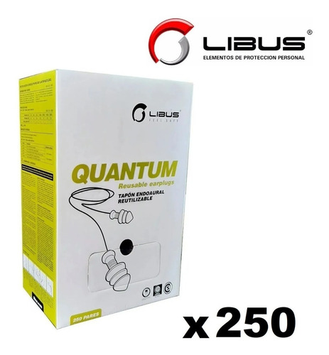 Imagen 1 de 4 de Caja Protector Auditivo Endoaural Quantum Libus Cordel X 250