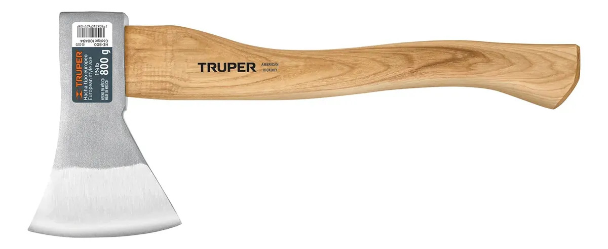 Hacha Europea, 800 G, Mango Hickory 14'', Truper 100494