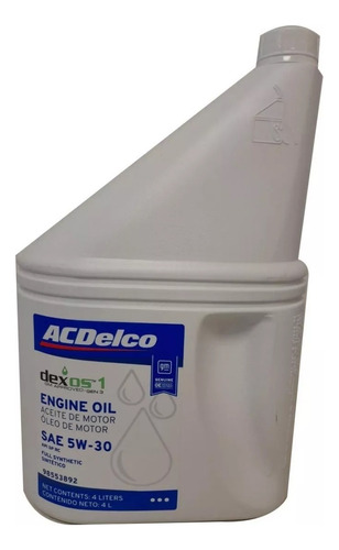 Aceite Sintetico 5w30 Dexos X 4 Litros Acdelco