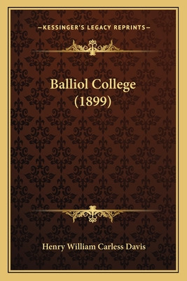 Libro Balliol College (1899) - Davis, Henry William Carless