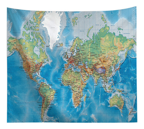 Tapices Hippie Para Colgar En La Pared Con Un Mapa Del Mundo