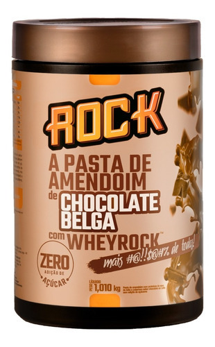 Pasta De Amendoim Rock Com Whey 1,010kg Sabor Chocolate belga