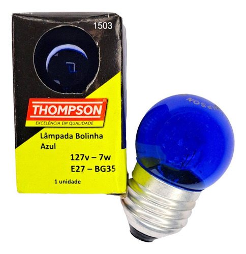 Lampada Bolinha Thompson 7wx127v Azul - Kit C/10 Peca