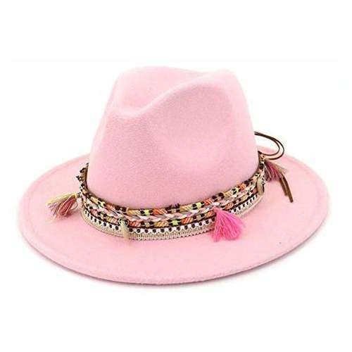 Sombrero Fedora De Fieltro Para Mujer Talla M Rosado