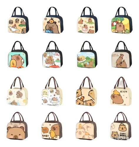 35 Lonchera Térmica Bolsa Almuerzo Capibara Diseños Surtido Diferentes Capibara