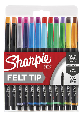 Bolígrafos Sharpie Art, Punta Fina, Colores Surtidos, 24 Uni