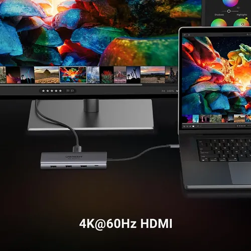 Hub Usb-c - 9 En 1 - 3 Usb 1 Usb-c Pd- Hdmi 4k60hz Red Sd