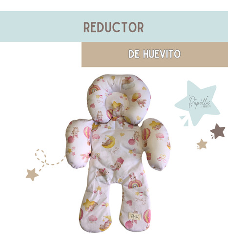 Reductor Bebe Huevito Cochecito Universal Reversible Algodon Conejitas