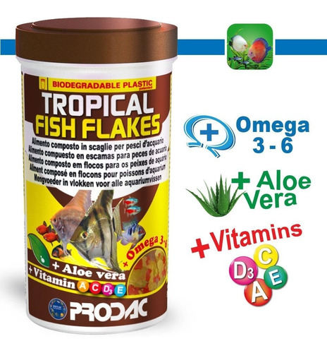 Ração Prodac Tropical Fish Flakes 20g