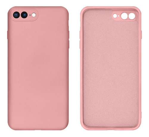 Capa Protege Câmera Silicone Compatível iPhone 7 E 8 Plus Cor Rosa-chiclete