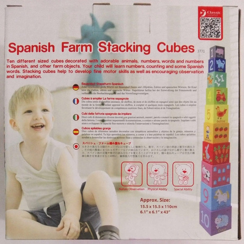 Torre De Cubos Encastrables Y Apilables +1 Año Didactikids