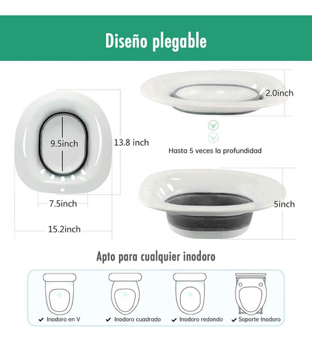 Kit De Baño Sitz Para Hemorroides, Asiento De Inodoro Gris