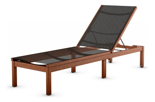 Camastro Kingsbury De Madera Con Respaldo De Textilino Color Negro