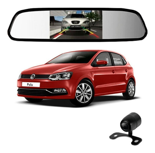 Camera De Re Espelho Retrovisor Com Tela Volkswagen Polo