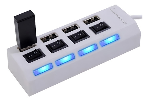 Hub Usb 4 Puertos Con Switch Pc Laptop Usb 2.0 Rapidez