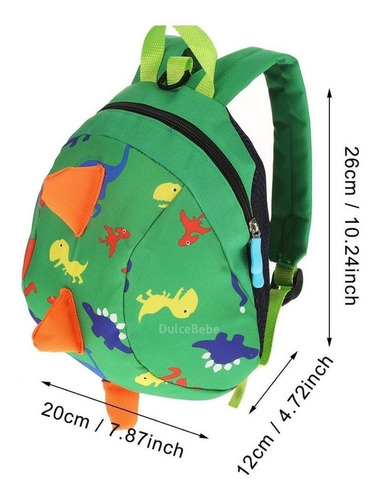 Mochila Dinosaurio Arnés Correa Preescolar Útil Rojo Intenso Arnés de Dinosaurio