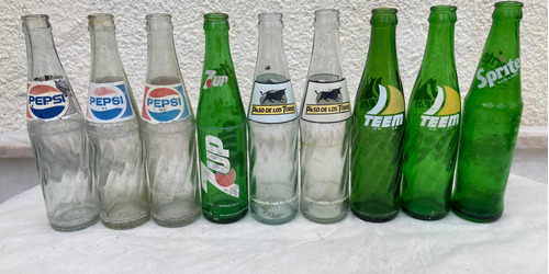 Lote De Antiguas Botellas De Refresco - Pepsi, Teem, Etc