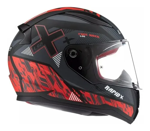 Casco Moto Mujer Integral Ls2 353 Rapid Xtreet Negro Rojo Pr