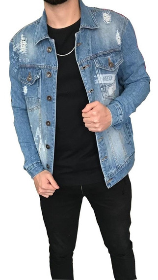 jaqueta jeans rock masculina