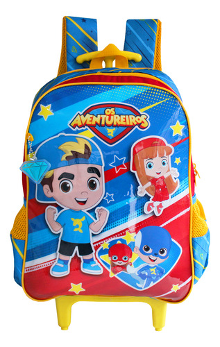 Kit Mochila Rodinhas Os Aventureiros Com Lancheira Infantil