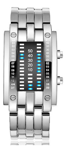 Curious Binary Watch Led Light Blue Electronic Woman