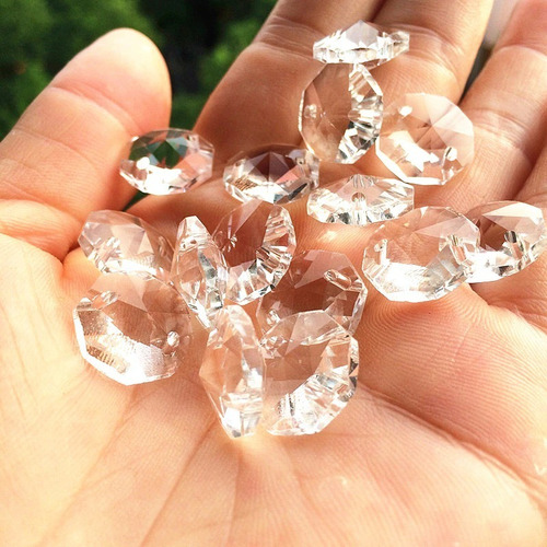 Imagem 5 de 5 de 200 Castanha De Cristal Italiana K9 + 200 Argola Aço Inox