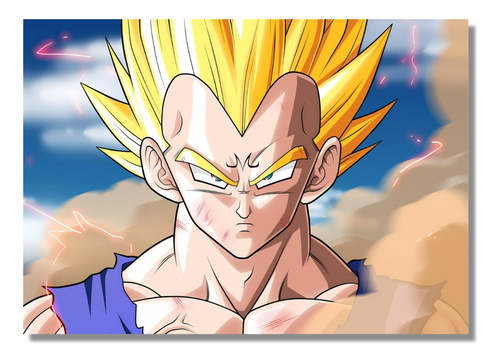 Cuadro En Aluminio Majin Vegeta 4k Fhd 30x20 Cm Dbz
