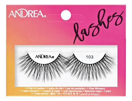 Tira De Pestañas Postizas Andrea Strip Lashes Negro N° 103