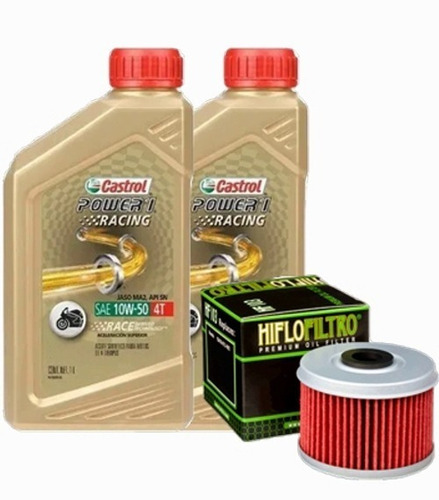 Kit Honda Cbr300 17-18 Filtro Aceite Hf103 + 2 Castrol 10w50