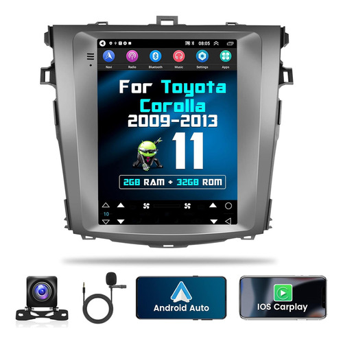 Toyota Corolla Radio Roinvou Android 11 2009-2013 Car Estere