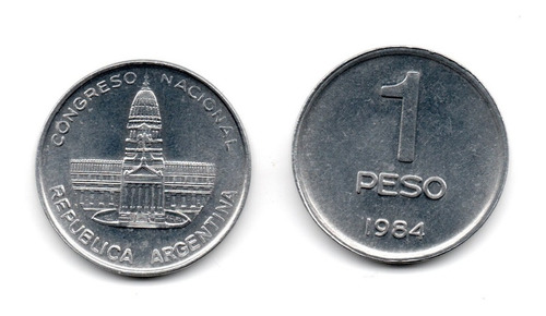 Argentina Moneda 1 Peso Argentino Año 1984 Ex+++ Casi Unc