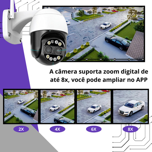 Kit 2 Câmera Ip Wifi P. D'agua Fhd 8mp 4k 8x Zoom Híbrido
