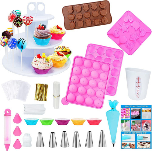 Kit Para Hacer Cake Pops Con 3 Juegos De Moldes De  : S...