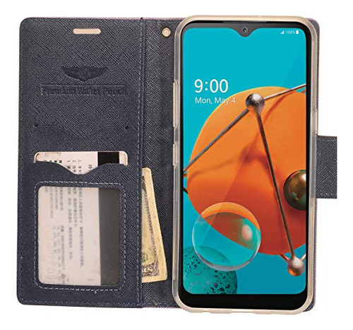 Teléfono Tipo Cartera De Tela Vaquera Para LG K51, LG Reflec