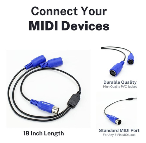 Splitter De Zawdio Midi, Cable De Adaptador De 5 Pines, De A