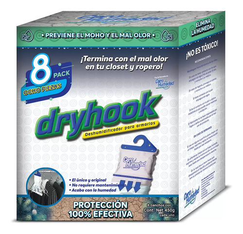 Cero Humedad Dry Hook Deshumidificador Armarios 8 Pzs