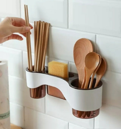 Imagen 7 de 10 de Organizador Soporte Porta Utensilios De Pared Multifuncional
