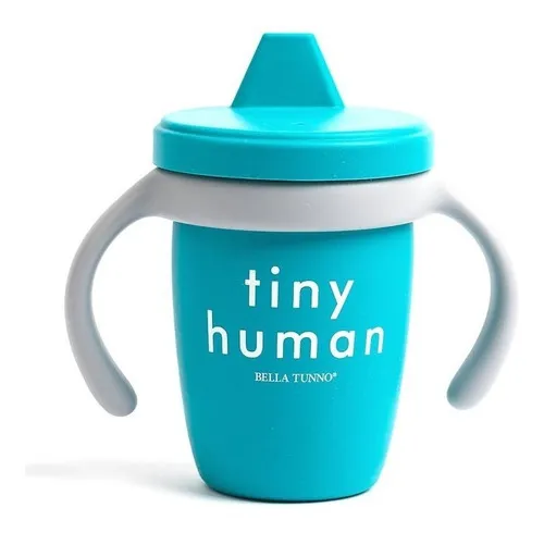 Vaso Antiderrame De Silicona - 3 En 1 - Marca Bella Tunno Color Turquesa