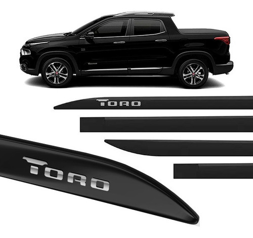 Jogo Friso 4 Peças Fiat Toro 2015 A 2022 Preto Shadow