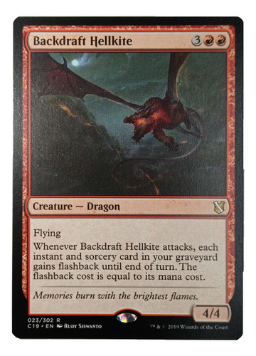Carta Magic Backdraft Hellkite [c19] Mtg Dragon