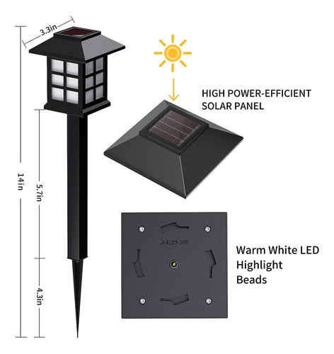 Luz De Paisaje De Jardín Impermeable Al Aire Libre 3pcs
