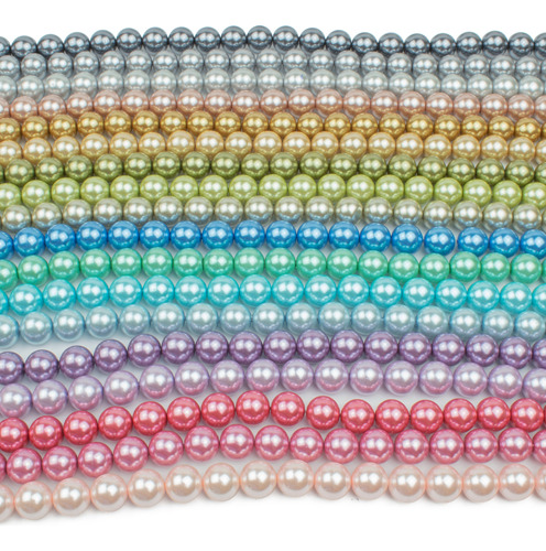 Perla 12mm Variedad Colores 9 Hilos Y 3 Hilos Pulsera Collar