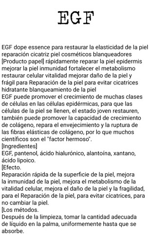 Egf Para Restaurar La Elasticidad De La Piel Rostro