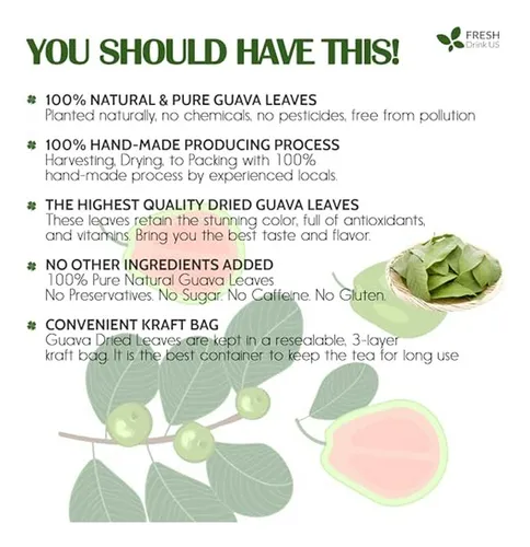 Té De Hojas De Guayaba 100% Natural, Premium Y Sin Cafeína