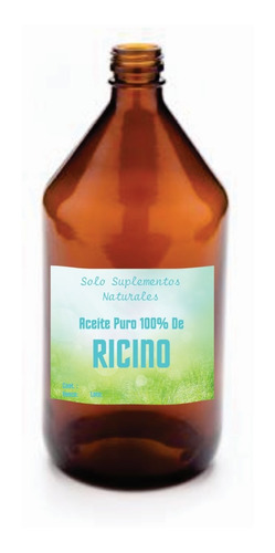 Aceite De Ricino Puro 100 % X 1 Litro Envase De Vidrio 